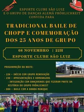 Tradicional Baile de Chopp e Comemoração dos 25 anos de Grupo