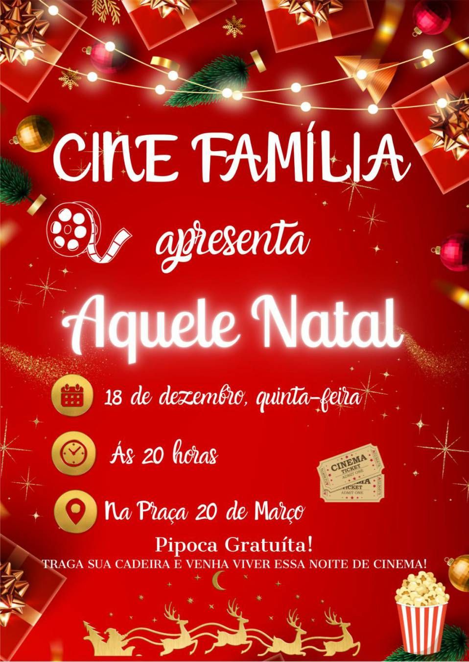 Cinema ao ar livre - Porto Vera Cruz