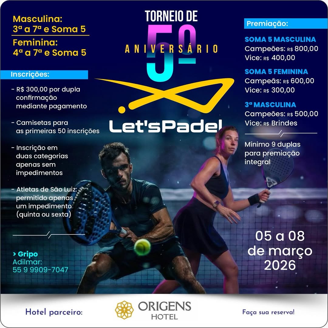 Torneio de 5º Aniversário Let's Padel