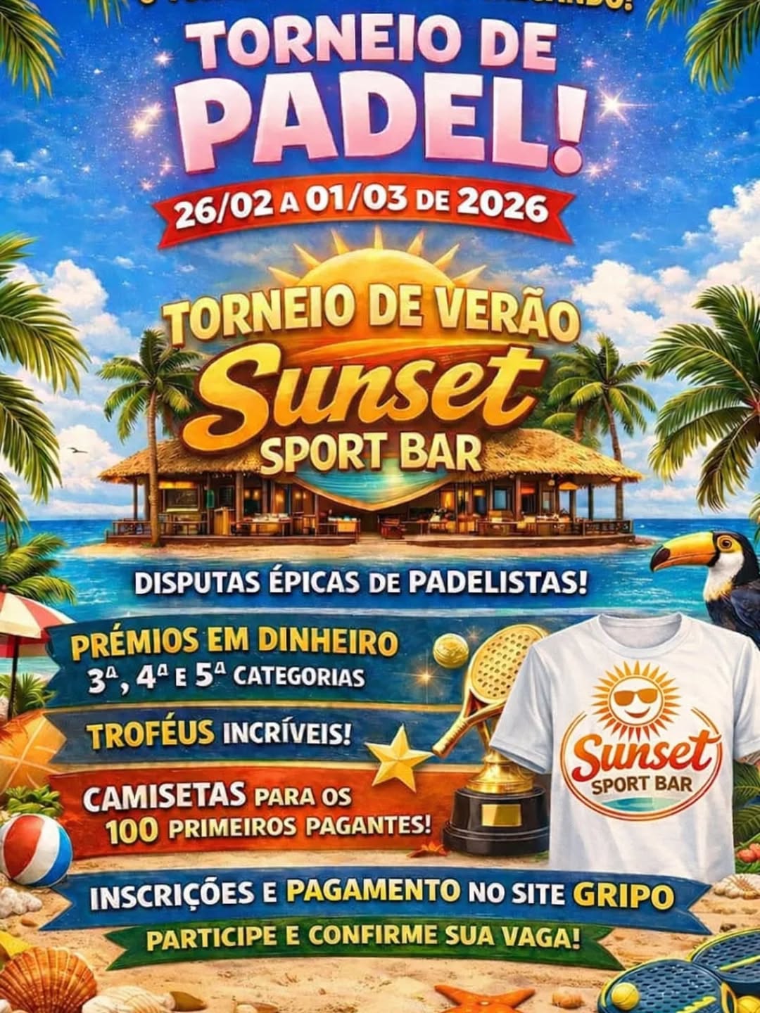 Torneio de Padel - Torneio de Verão Sunset Sport Bar