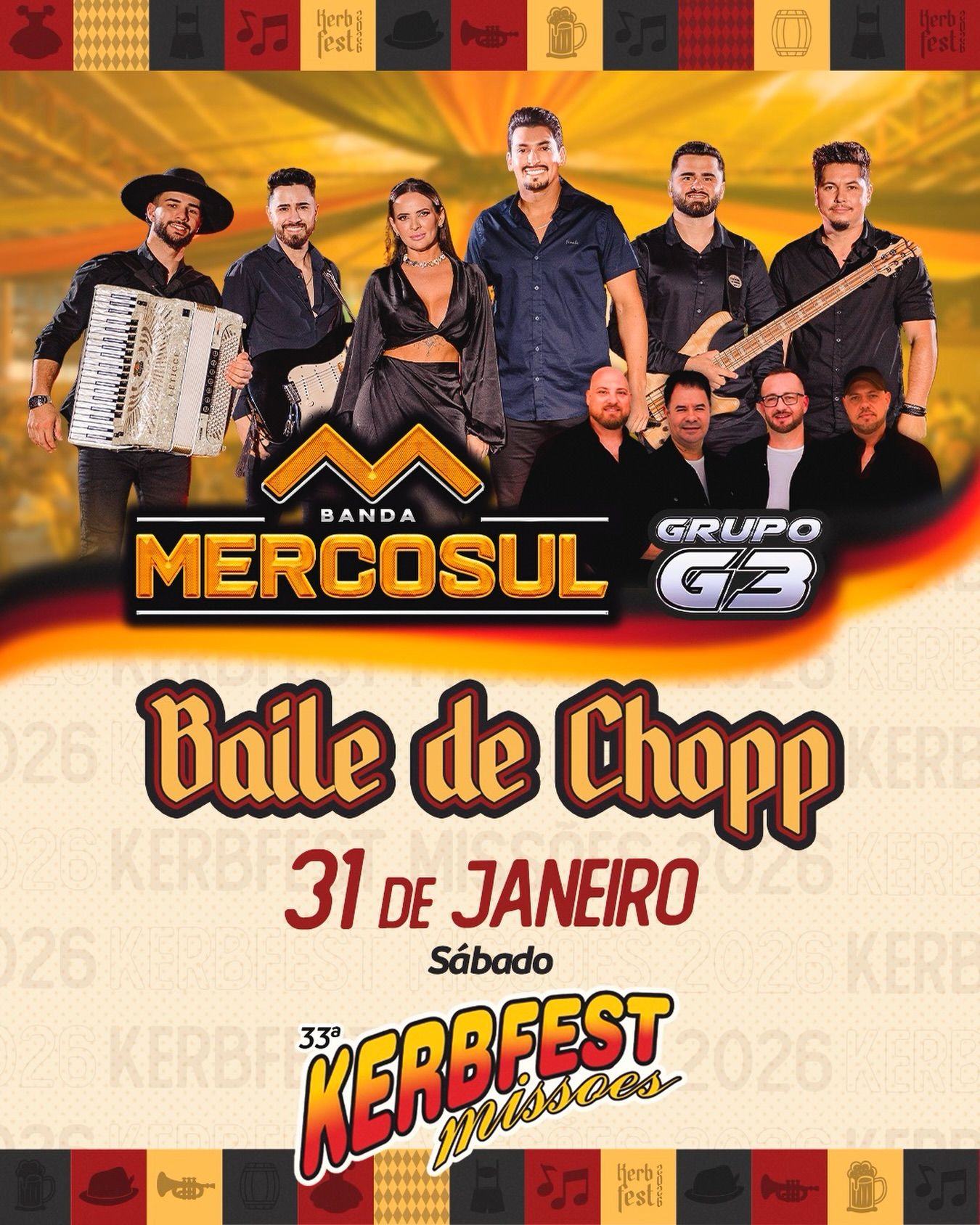 Baile de Chopp com Banda Mercosul e Grupo G2 - 33ª Kerbfest Missões