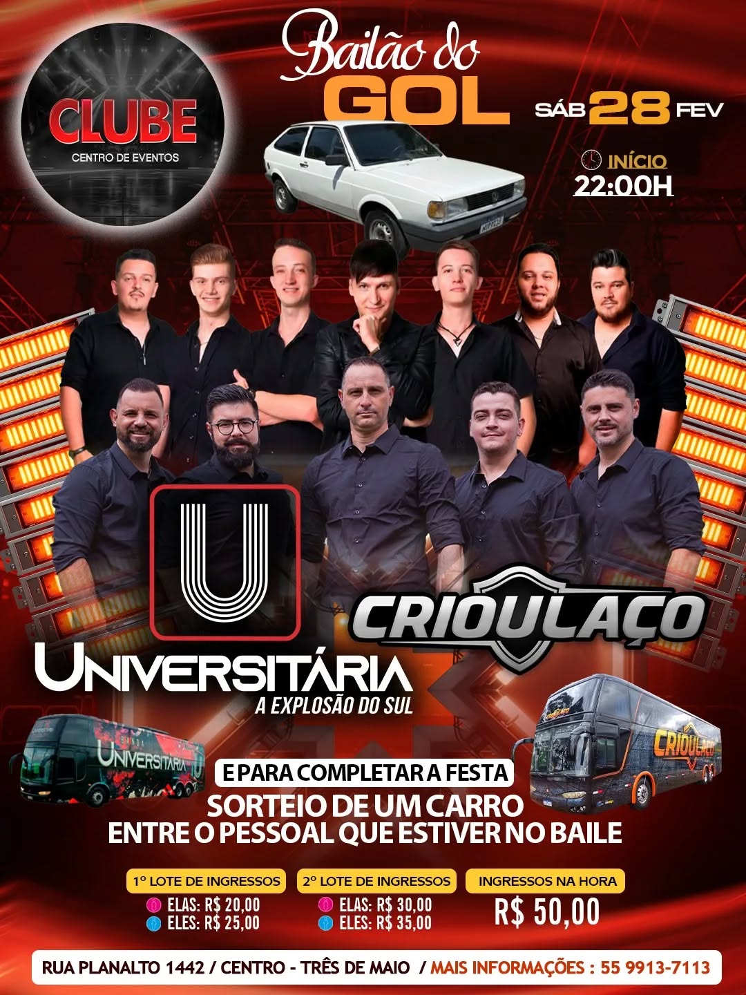 Bailão do GOL | Universitária & Crioulaço - Clube Centro de Eventos