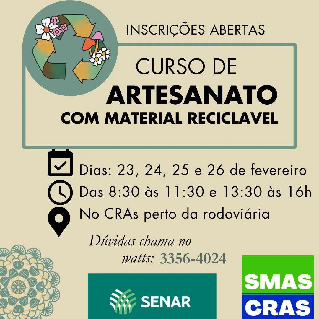Curso de Artesanato com Material Reciclável