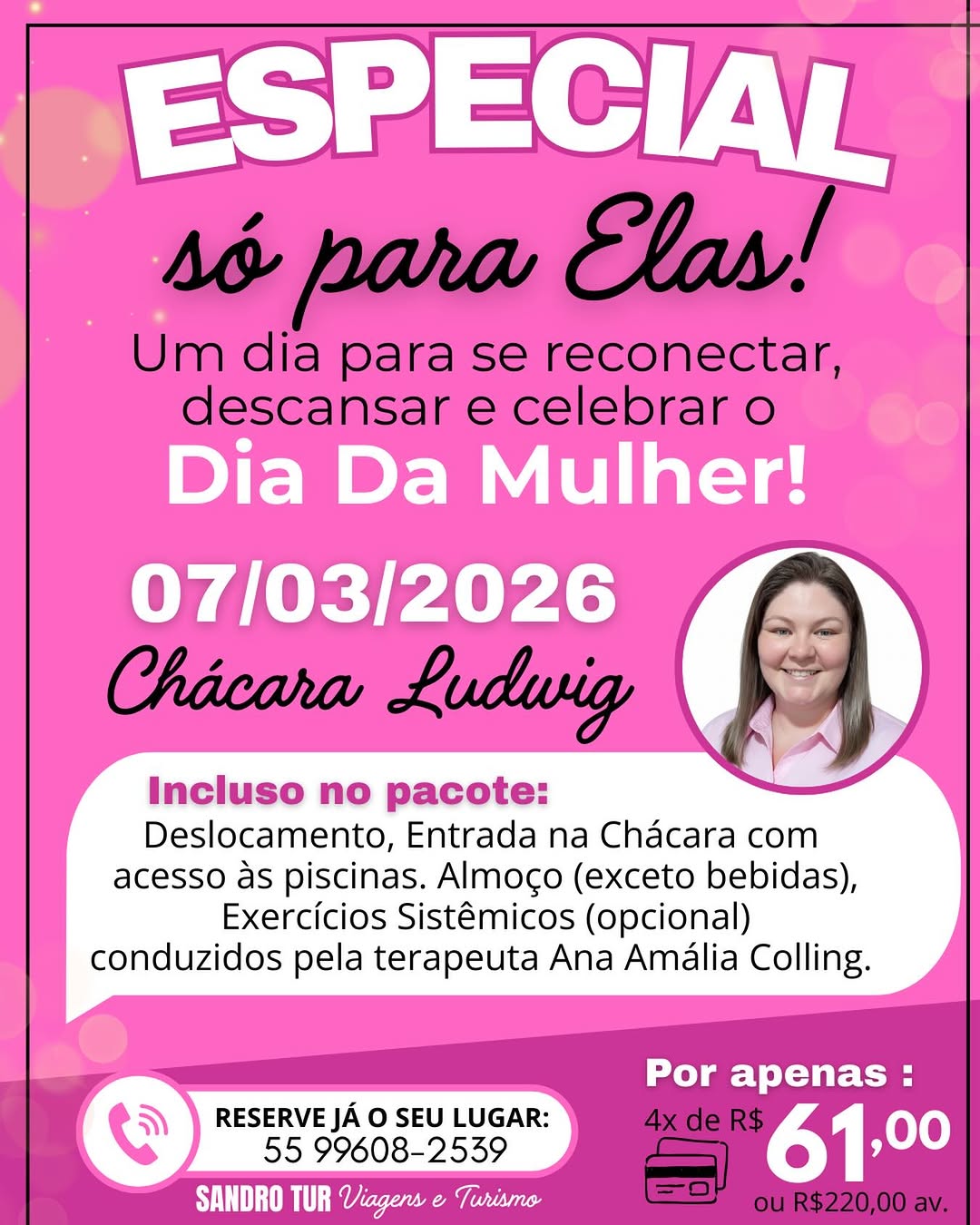 Especial só para Elas! - Dia da Mulher na Chácara Ludwig
