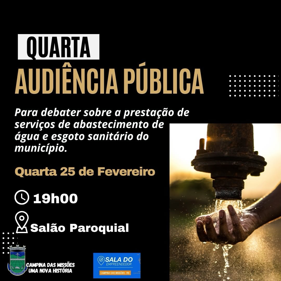 Audiência Pública: Abastecimento de Água e Esgotamento Sanitário