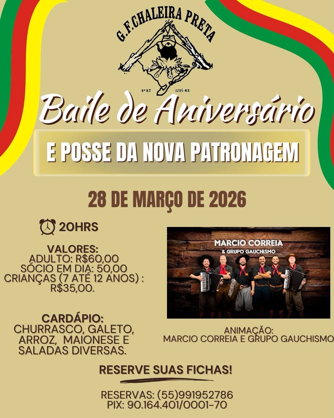 Baile de Aniversário e Posse da Nova Patronagem - GF Chaleira Preta