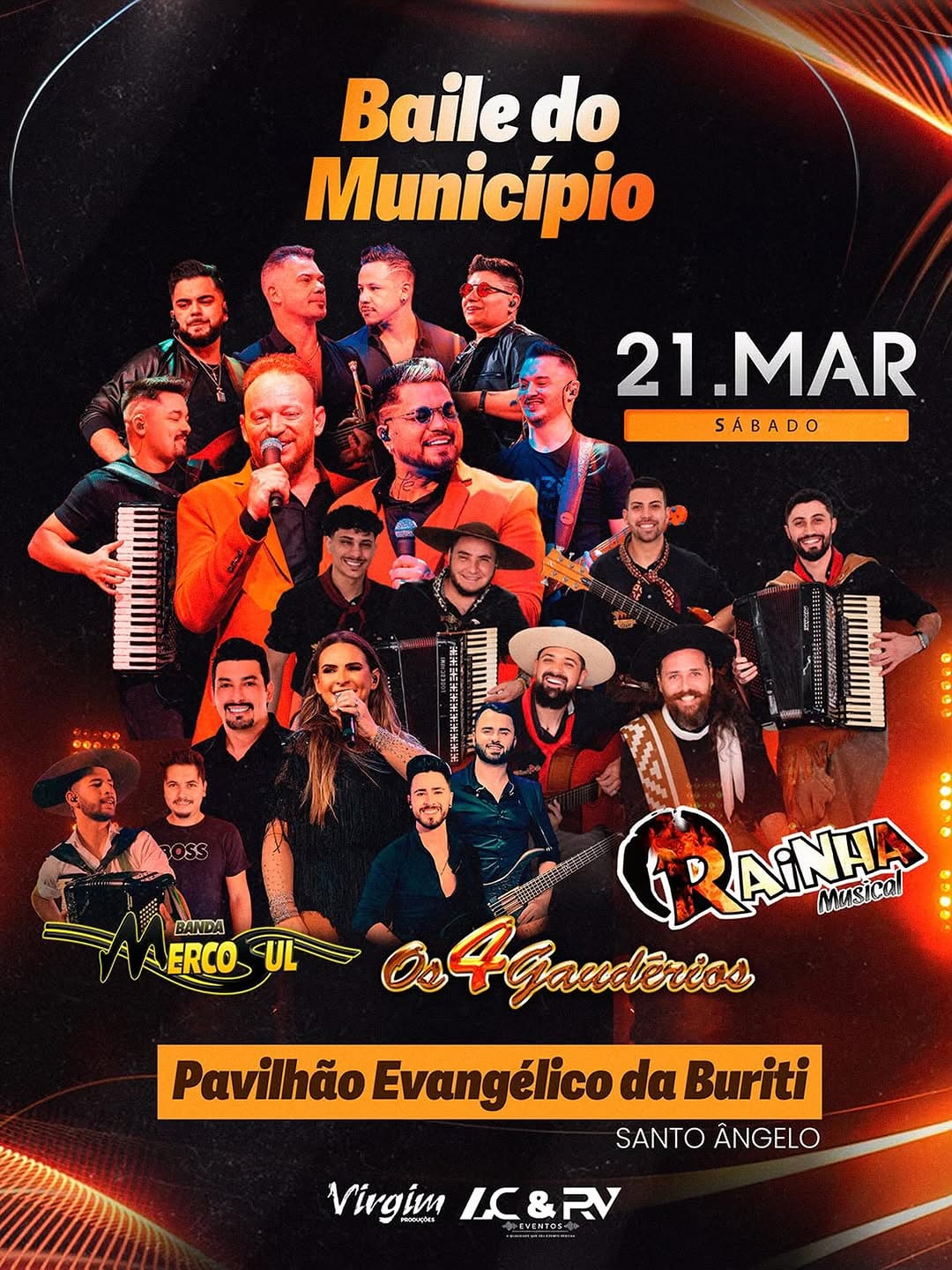 Baile do Município - Banda Merco Sul, Os 4 Gaudérios, Rainha Musical