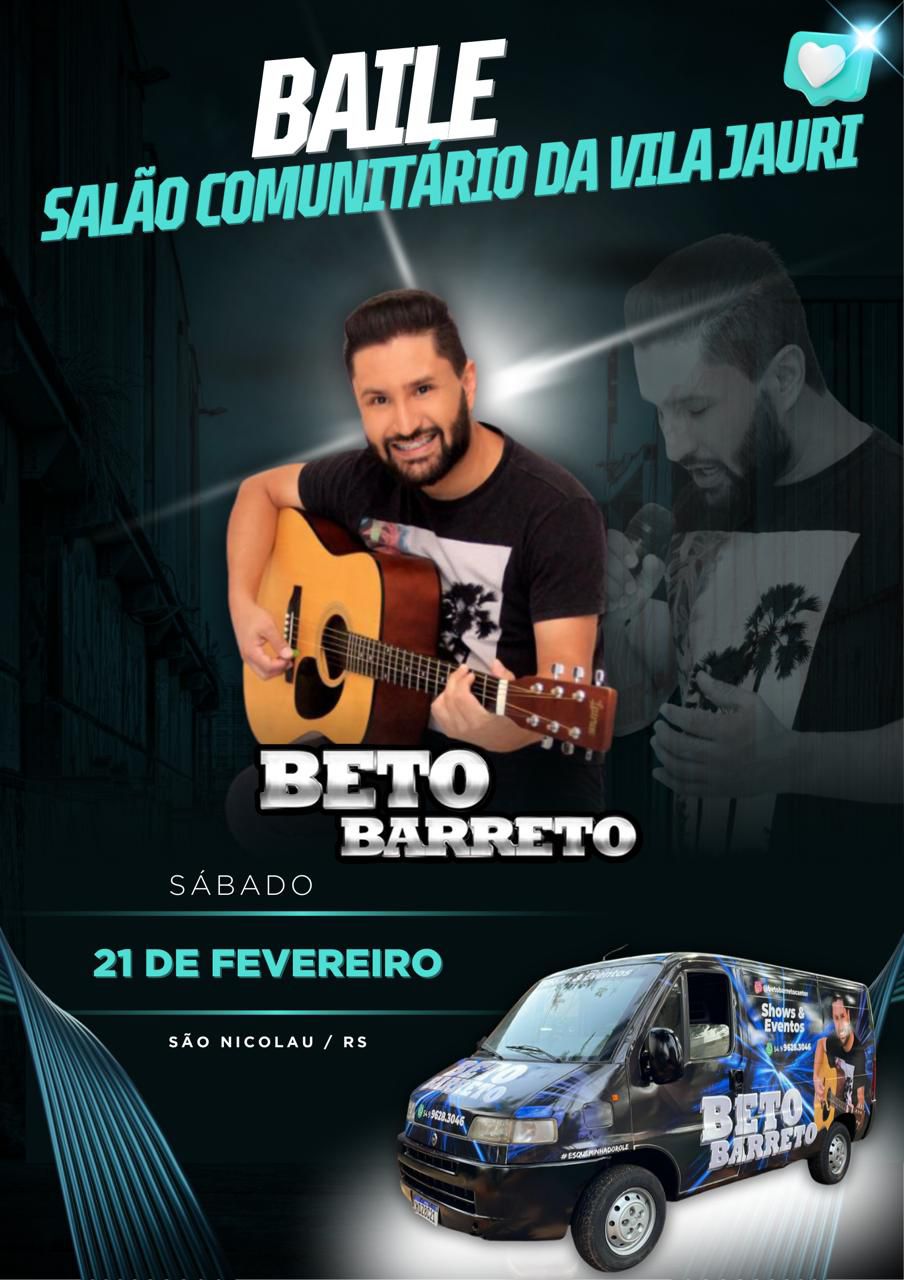 Baile: Beto Barreto - Salão Comunitário da Vila Jauri