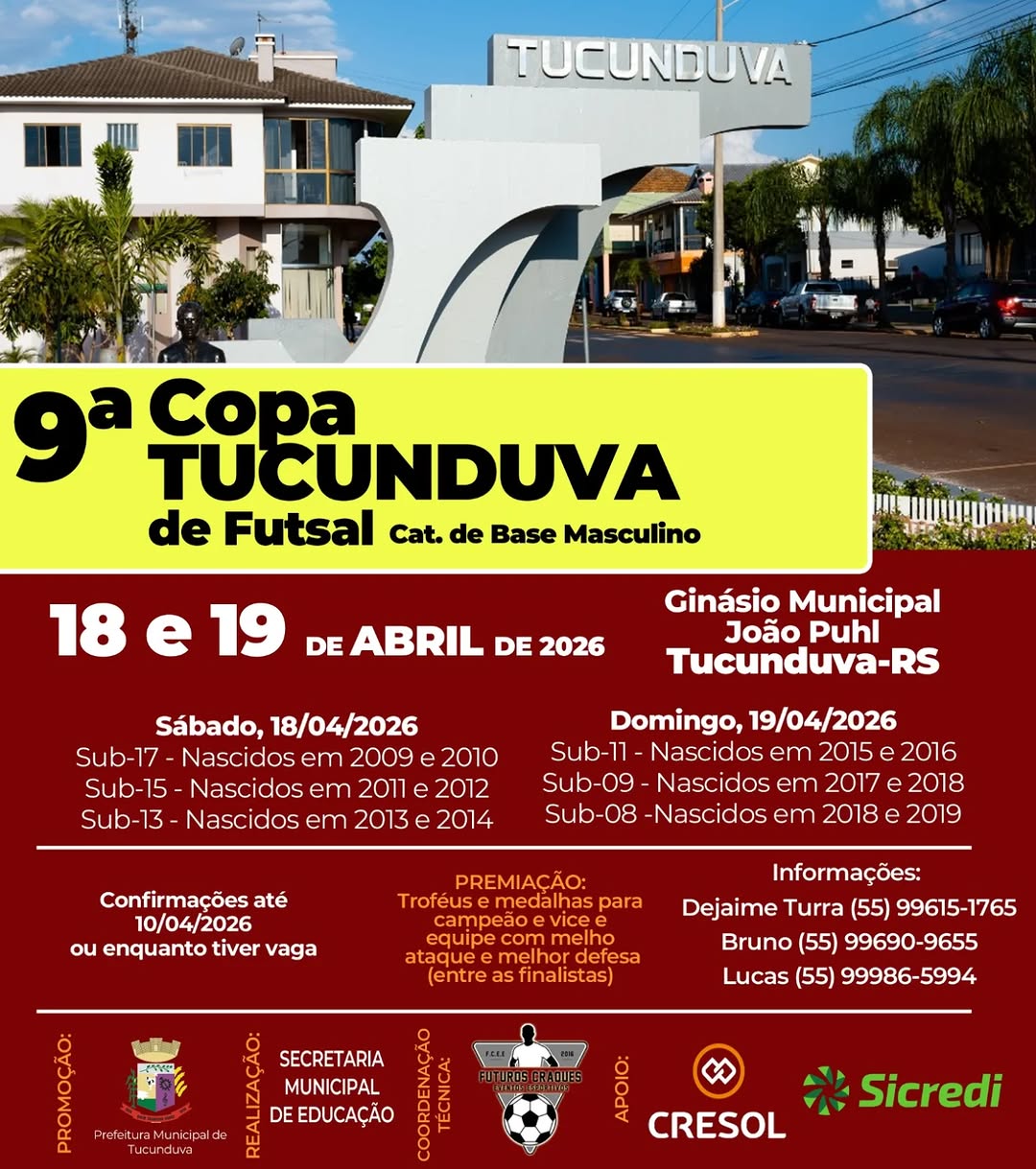 9ª Copa Tucunduva de Futsal - Categorias de Base Masculino