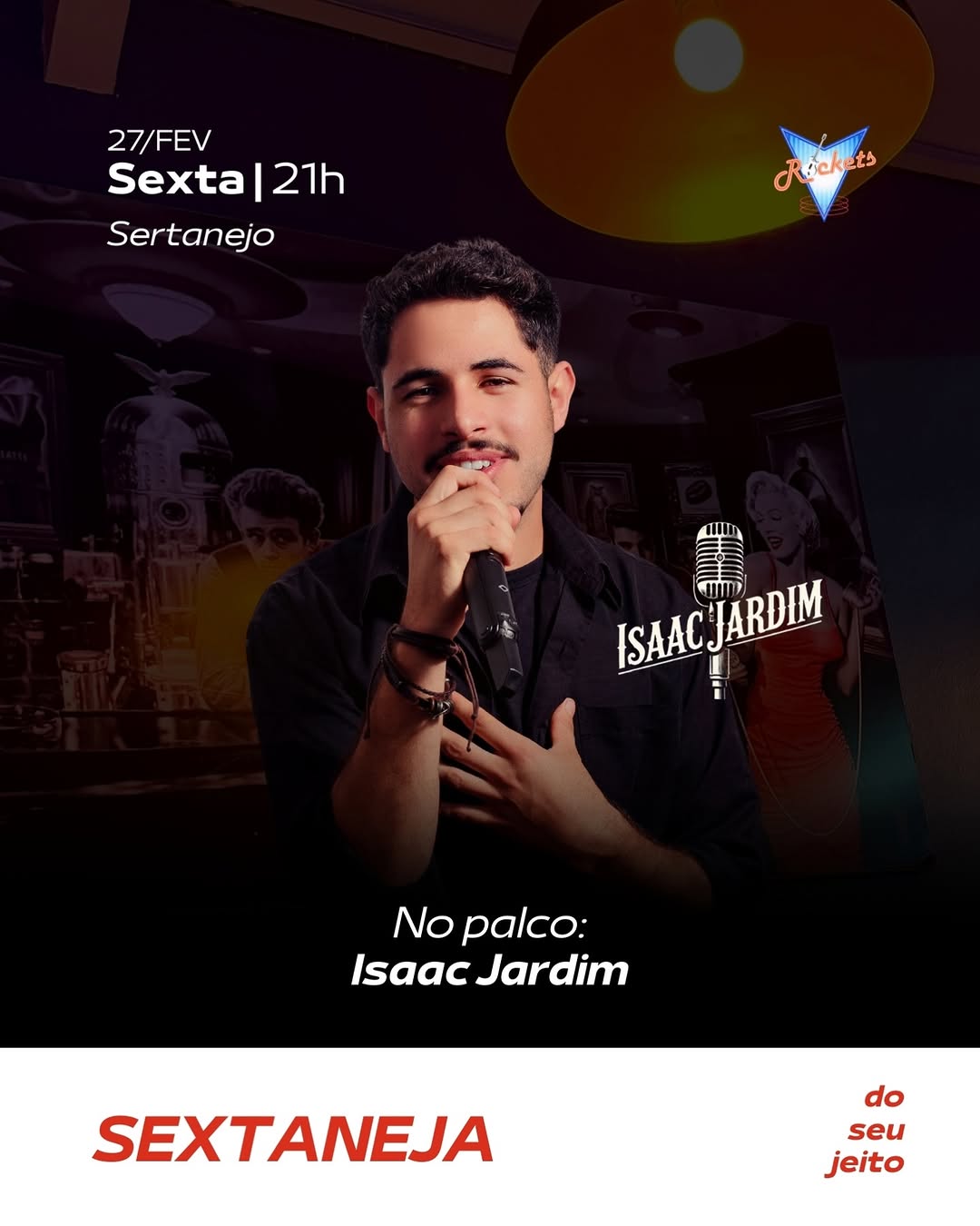 Sextaneja: Isaac Jardim no Rockets Café Bar