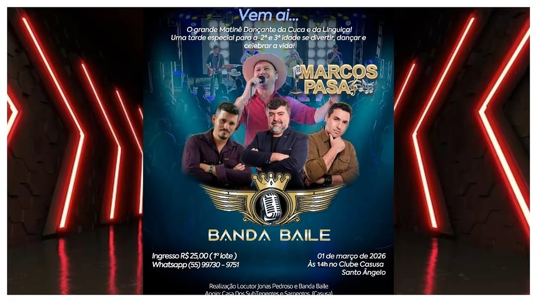 Matiné Dançante da Cuca e da Linguiça com Marcos Pasa e Banda Baile