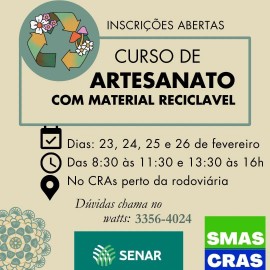 Curso de Artesanato com Material Reciclável