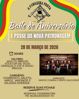 Baile de Aniversário e Posse da Nova Patronagem - GF Chaleira Preta