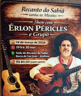 Recanto do Sabiá apresenta Érlon Péricles e Grupo — Jantar Especial