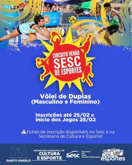 Circuito Verão Sesc de Esportes - Vôlei de Duplas (Masculino e Feminino)