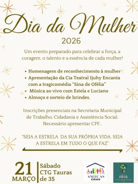 Encontro Comemorativo Dia da Mulher - Jóia 2026