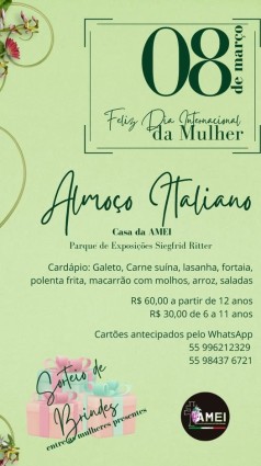 Almoço Italiano - Dia Internacional da Mulher