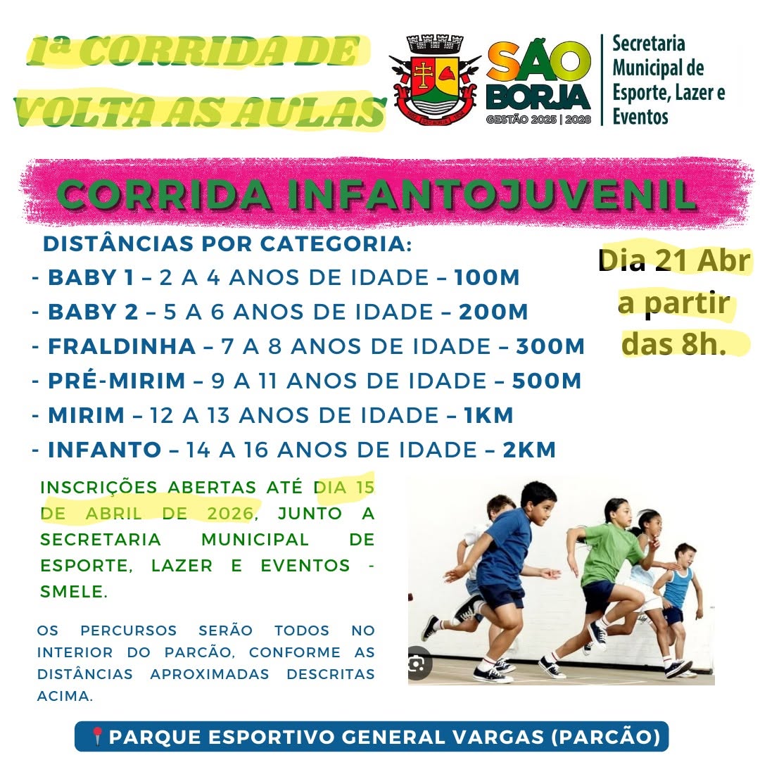 1ª Corrida de Volta às Aulas - Corrida Infantojuvenil