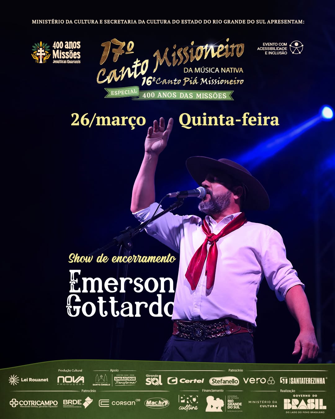 17º Canto Missioneiro da Música Nativa - Show de Emerson Gottardo