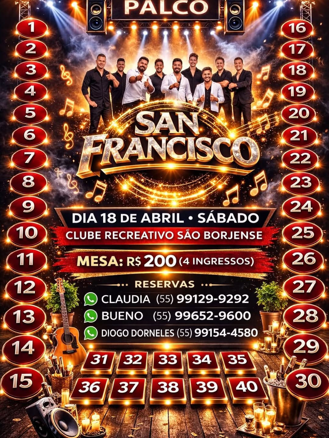 San Francisco no Clube Recreativo São Borjense