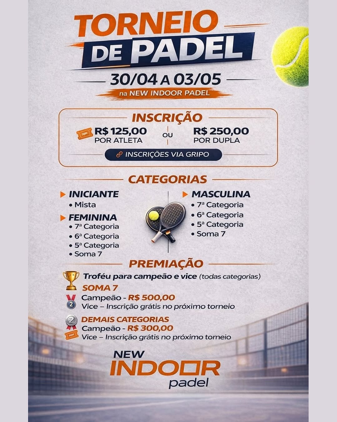 Torneio de Padel - New Indoor Padel