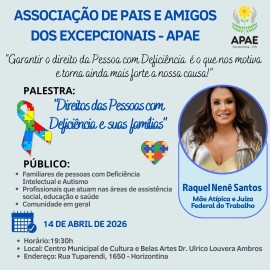 Palestra: Direitos das Pessoas com Deficiência e suas Famílias