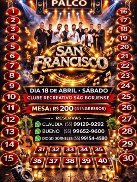 San Francisco no Clube Recreativo São Borjense