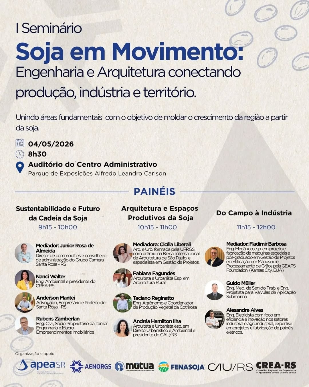 I Seminário Soja em Movimento: Engenharia e Arquitetura conectando produção, indústria e território