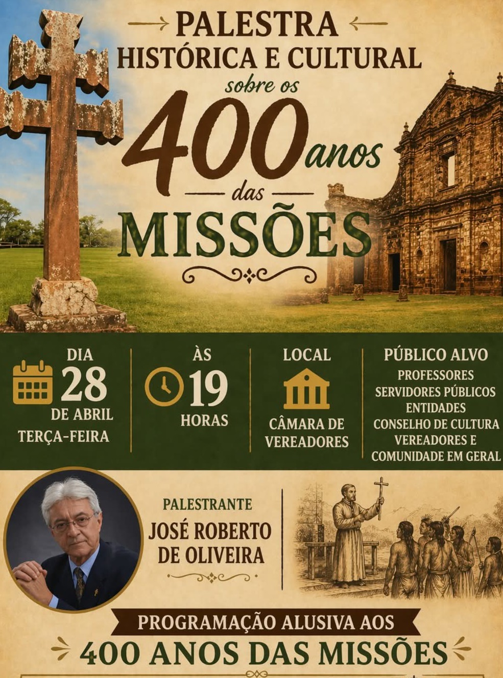 Palestra Histórica e Cultural sobre os 400 anos das Missões