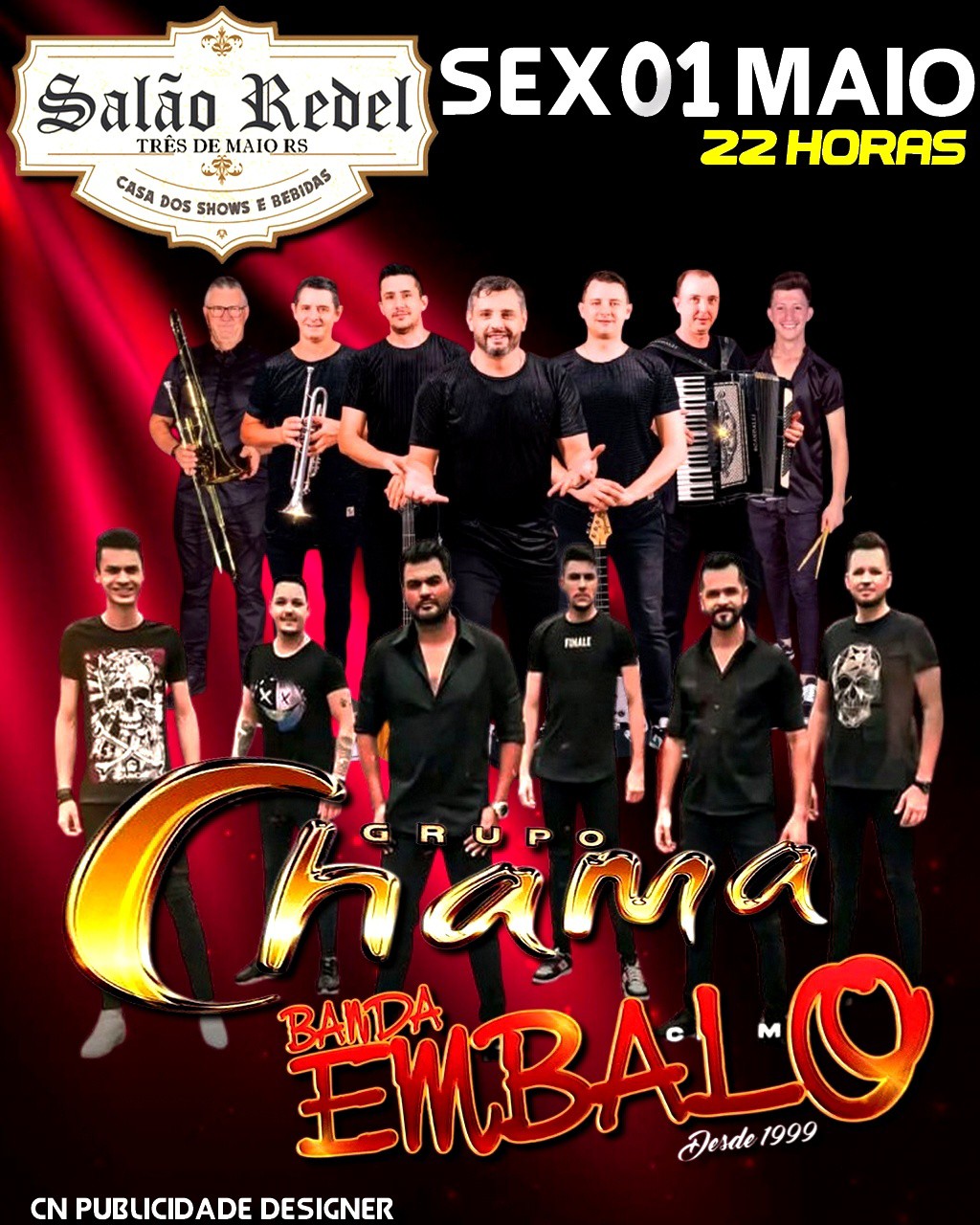 Sexta-feira de Ouro no Salão Redel com Grupo Chama e Banda Embalo