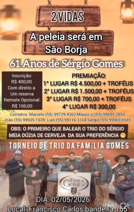 2 Vidas - Torneio de Trio da Família Gomes (61 anos de Sérgio Gomes)