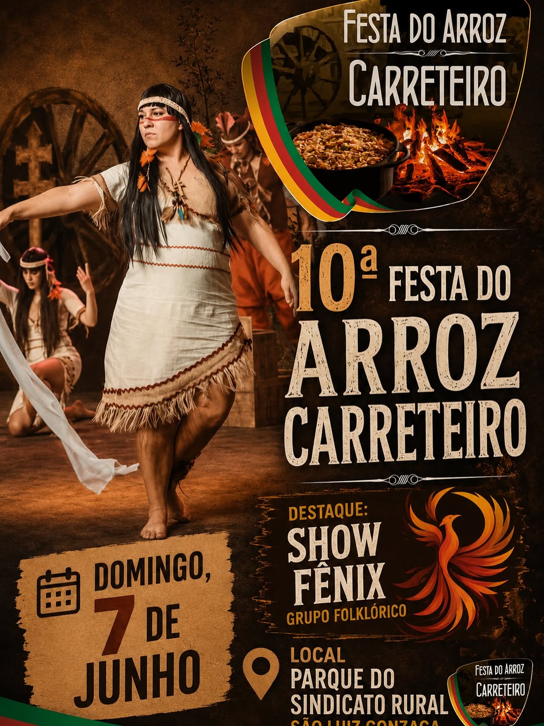 Show Fênix e apresentações folclóricas - 10ª Festa do Arroz Carreteiro