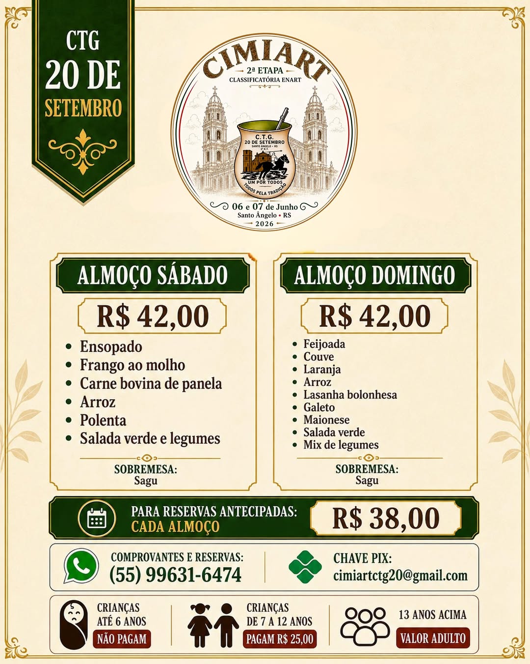 Almoço do Cimiart 2026 - CTG 20 de Setembro