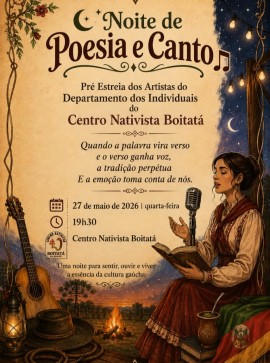 Noite de Poesia e Canto - Pré-estreia Centro Nativista Boitatá
