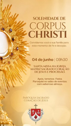 Solenidade de Corpus Christi - Paróquia Sagrado Coração de Jesus