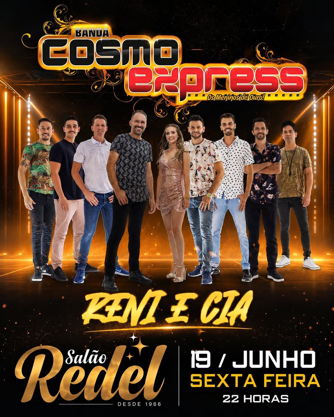 Sexta de Ouro com Banda Cosmo Express no Salão Redel