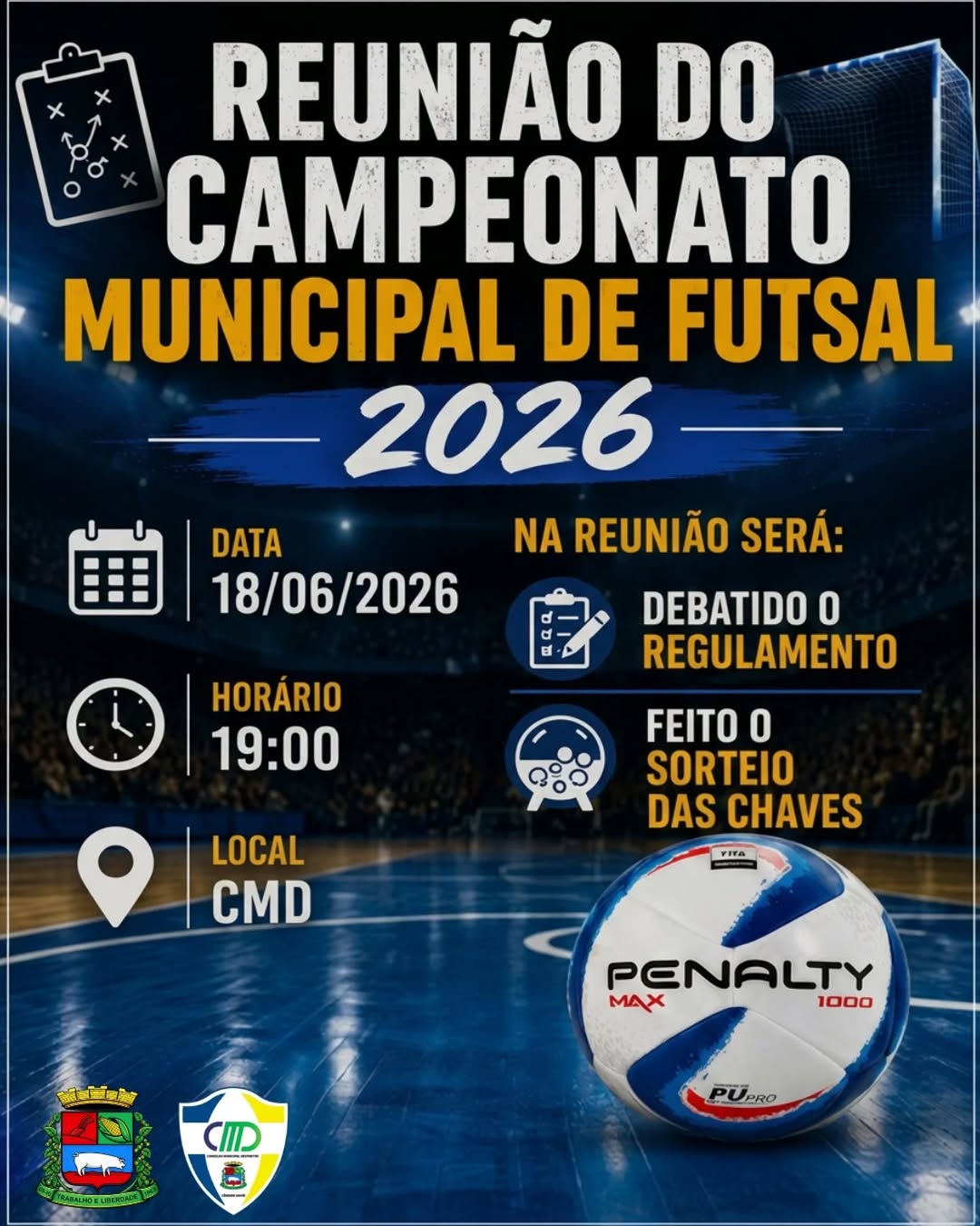 Reunião do Campeonato Municipal de Futsal 2026