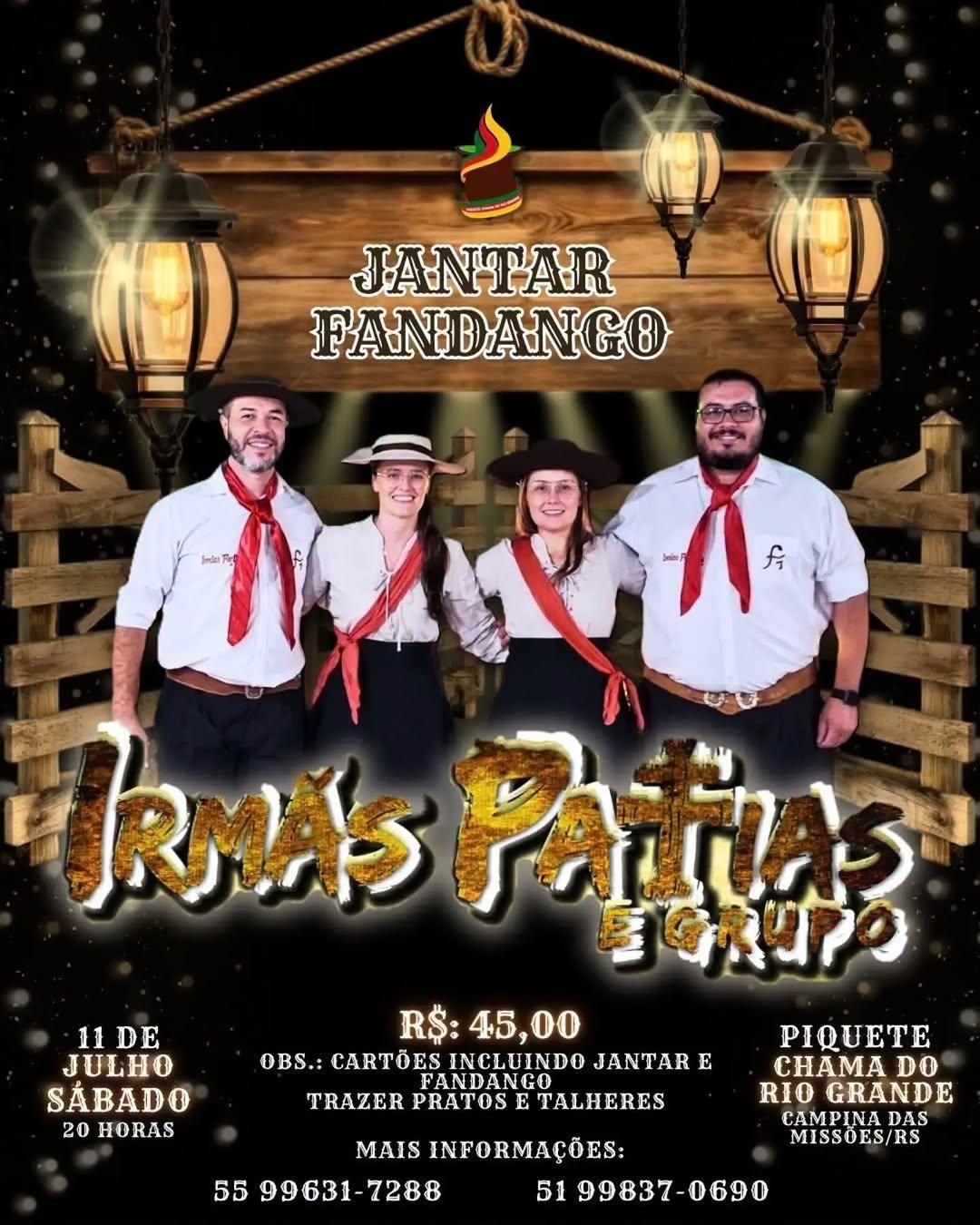 Jantar Fandango - Irmãs Patias e Grupo