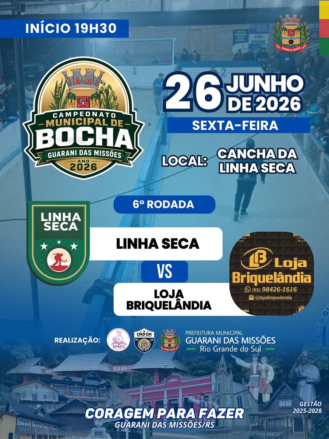 Campeonato Municipal de Bocha 2026 - 6ª Rodada: Linha Seca x Loja Briquelândia