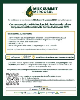 Lançamento Oficial Milk Summit Mercosul 2026 - Dia do Produtor de Leite