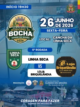 Campeonato Municipal de Bocha 2026 - 6ª Rodada: Linha Seca x Loja Briquelândia