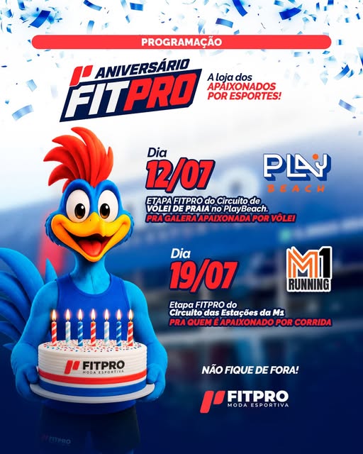 Aniversário FitPro: Etapas de Vôlei de Praia e M1 Running