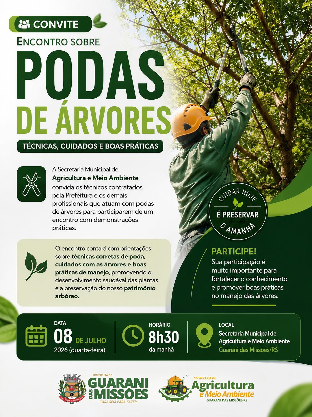 Encontro sobre Podas de Árvores - Técnicas, Cuidados e Boas Práticas