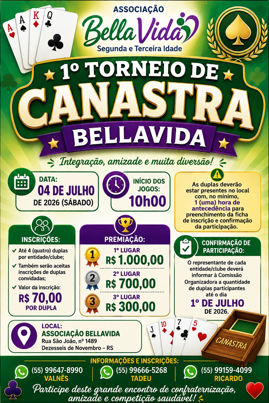 1º Torneio de Canastra Bellavida
