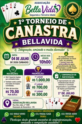 1º Torneio de Canastra Bellavida