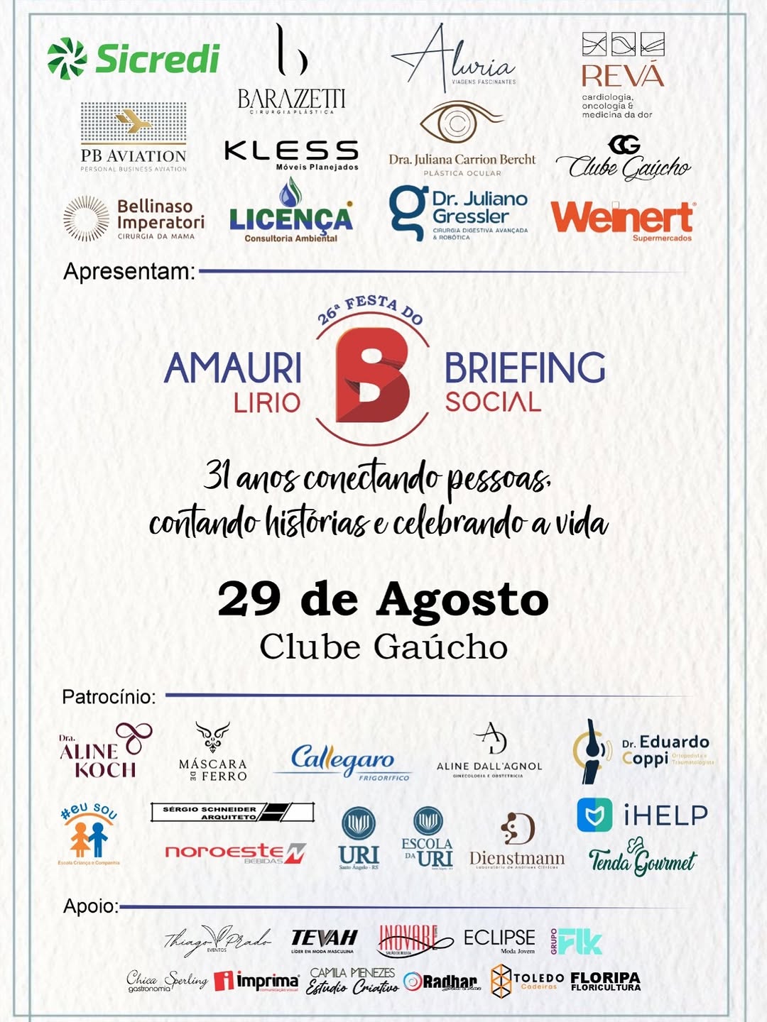 26ª Festa do Briefing Social - Briefing Social 31 anos