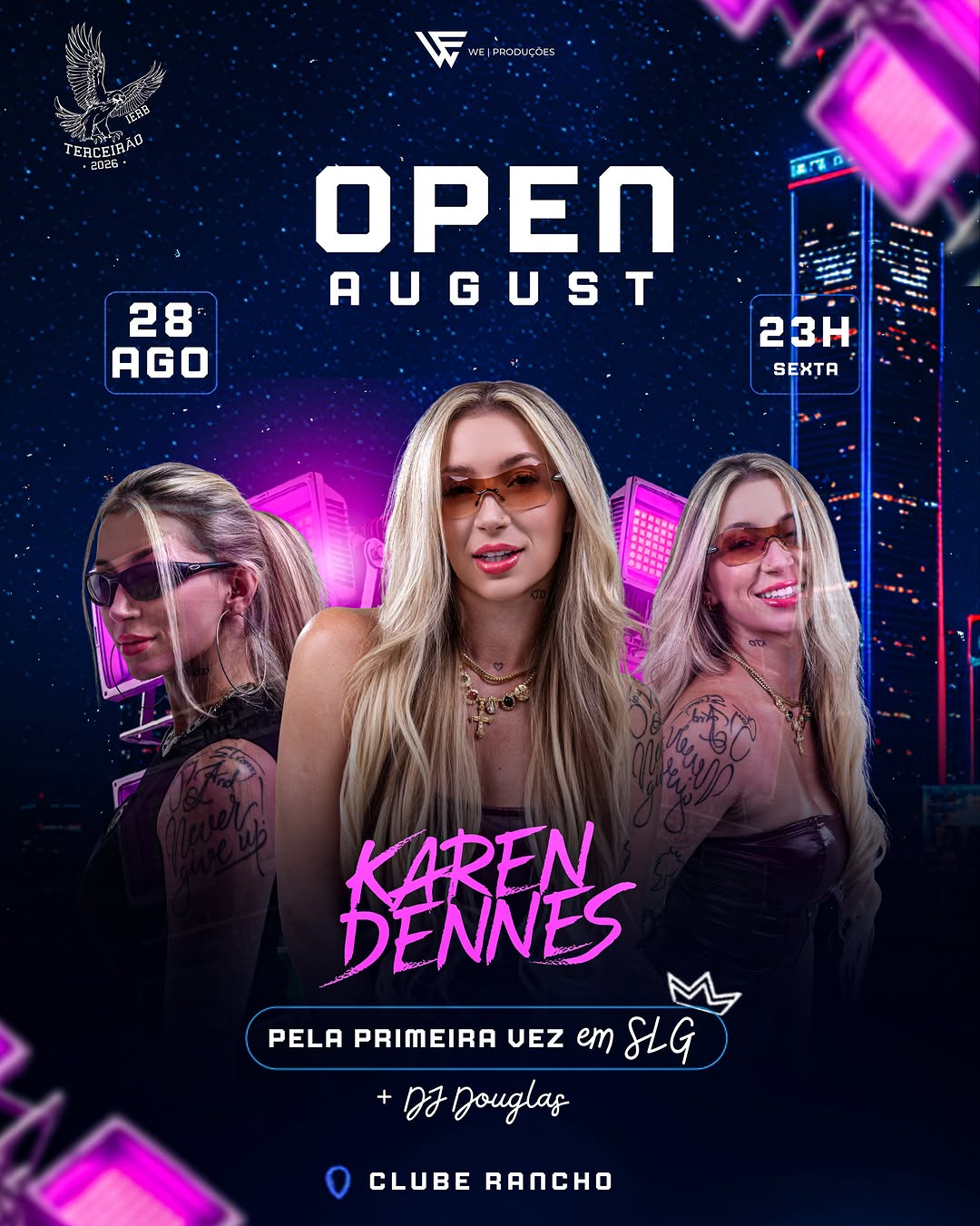 OPEN AUGUST - Karen Dennes | Clube Rancho