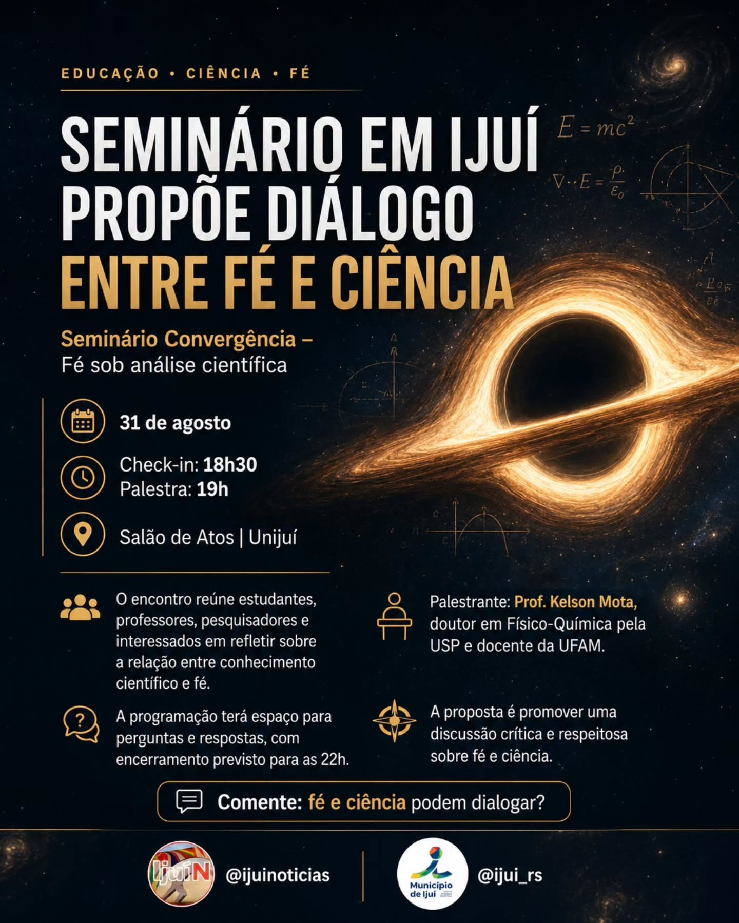 Seminário Convergência - Fé sob análise científica