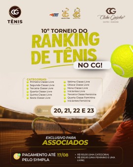 10º Torneio do Ranking de Tênis - Clube Gaúcho