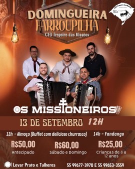Domingueira Farroupilha - CTG Tropeiro das Missões